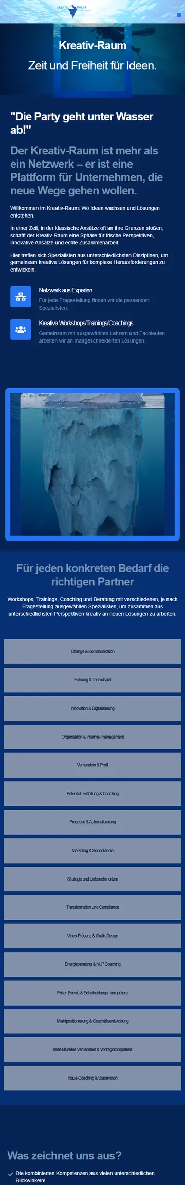 Kreativ-Raum auf dem Handy