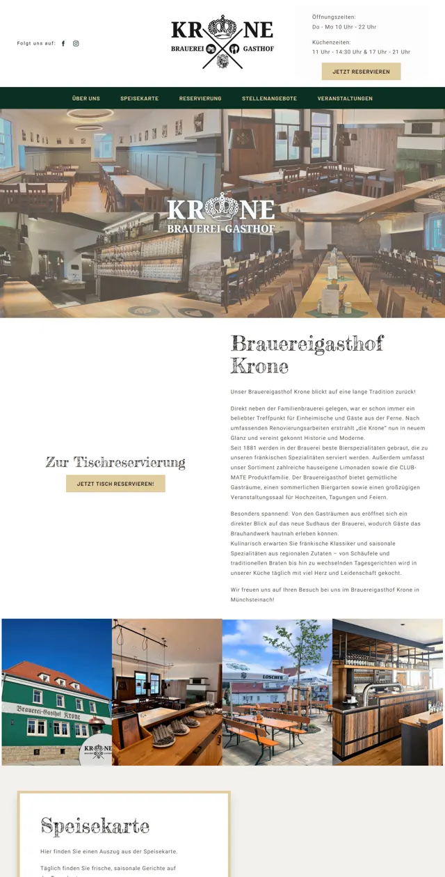 Website Brauereigasthof Krone