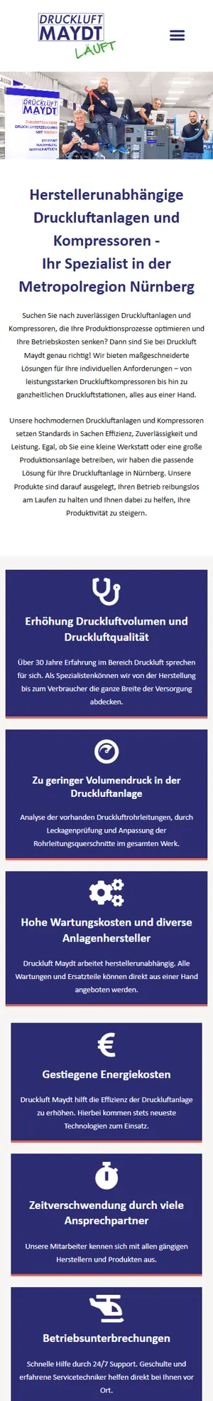 Druckluft Maydt auf dem Handy