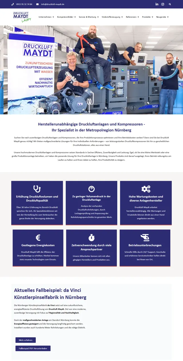 Website Druckluft Maydt