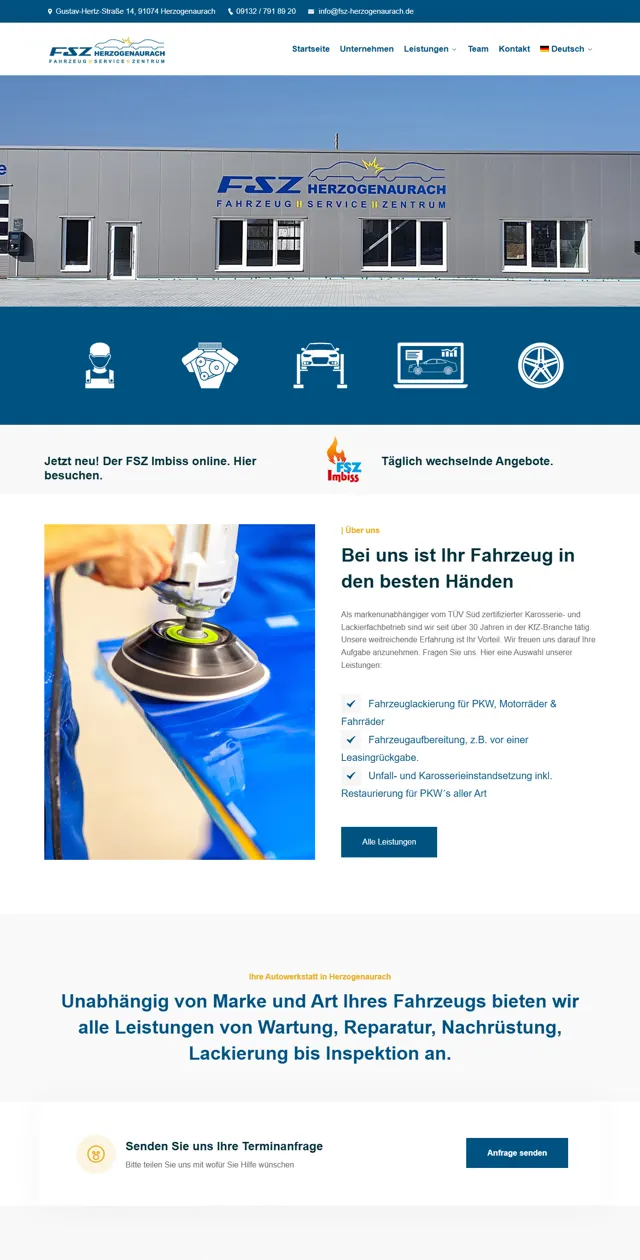 Website Lackier- und Kfz-Werkstatt FSZ