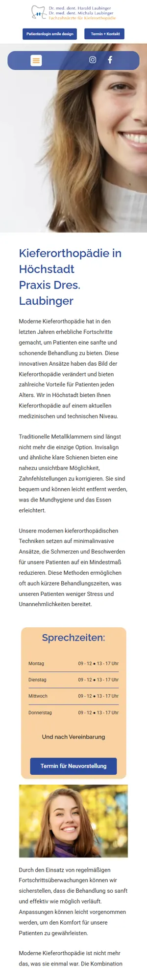 Kieferorthopädie Dr. Laubinger auf dem Handy