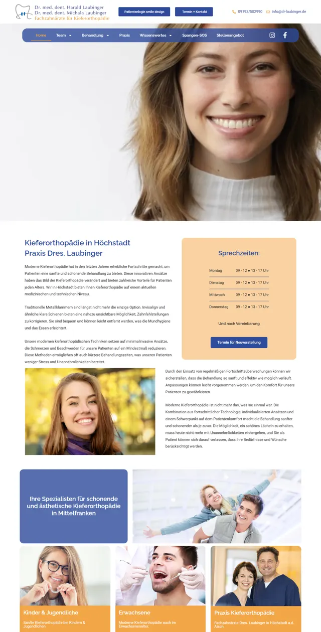 Website Kieferorthopädie Dr. Laubinger