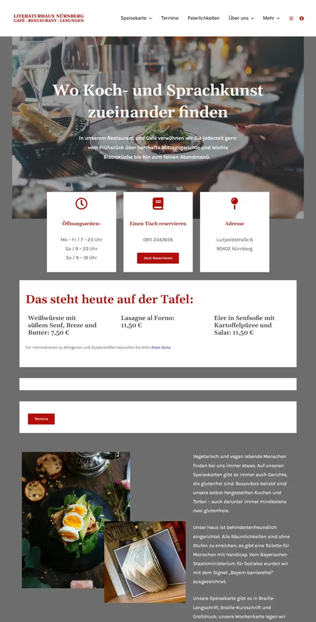 Website Literaturhaus Nürnberg
